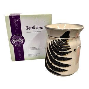 Scentsy Fossil Fern Forest Woodland Cabin Decor Full-Size Warmer NEW In Box
